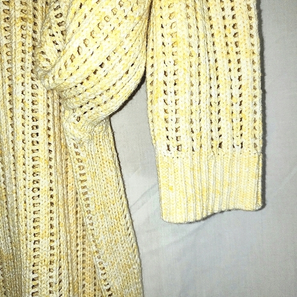 TALBOTS Petite Shades of Yellow Open Weave 100% Cotton Sweater - Picture 5 of 7